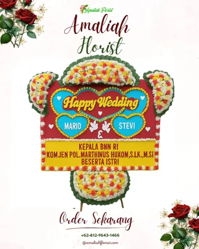 Karangan Papan Bunga Pernikahan di Tanah Enam Ratus